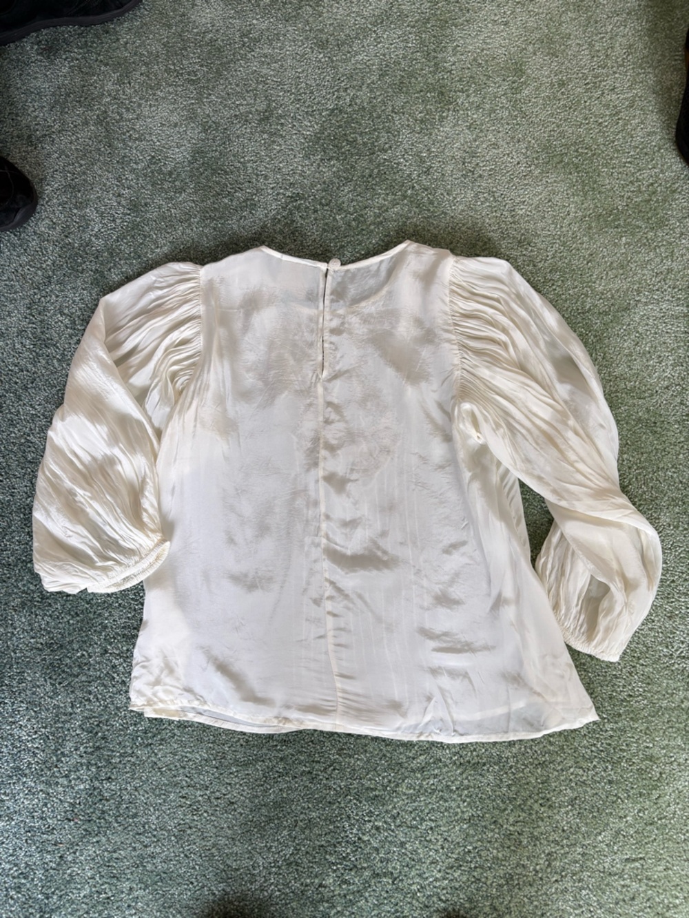 FARM Rio Cream Lace Yoke Peasant Blouse - Picture 3 of 4